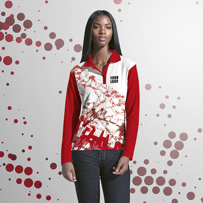Ladies Long Sleeve Golf Shirt Custom Design
